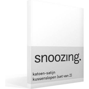 Snoozing - Katoen-satijn - Kussenslopen - Set van 2 - 60x70 cm - Wit