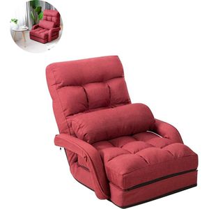 LBB Slaapstoel - Uitklapbaar - Slaapbank - Logeerbed - Zetelbed - Slaapfauteuil - Vouwbed - 1 persoons - Zeer comfortabel - Rood