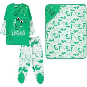 Baby pyjama jongens krokodil met deken - Babykleding
