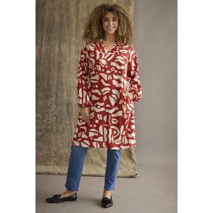 ZHENZI - Oney - Jurk - Rood - Jerseyjurken