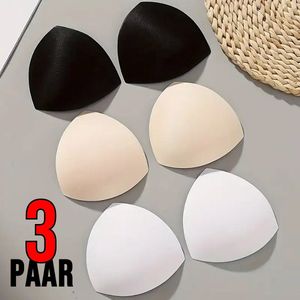 LaGloss - Waterproof BH Pads - Set van 3 Paar - Wit Beige Zwart - Push Up Pads voor Bikini Badpak Sportbeha