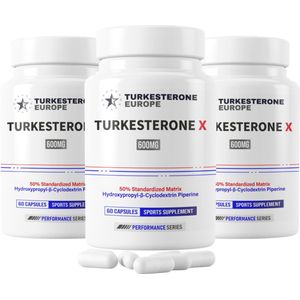 3 Pack - Turkesterone Max 50% met HydroPerine™ - 180 Capsules (600mg)