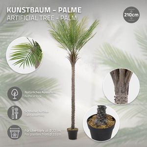 Kunstpalm 210 cm Tropische kunstpalm in pot ML design