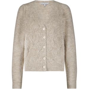 Red Button - Cardigan Ajour - Beige - Mélange - V-hals