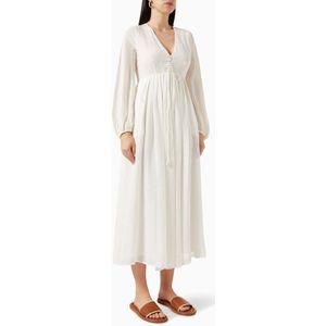 Weekend Max Mara Maxi-jurk met vetersluiting, model 'DEODARA' in wit