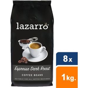 Lazarro - Espresso Dark Roast Bonen - 8x 1 kg