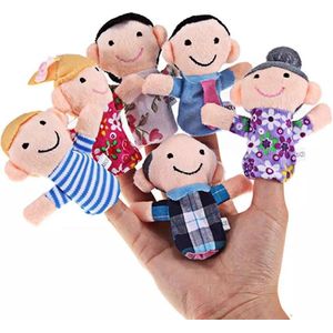 6 stuks Vingerpoppetjes Gezin - Familie Vinger Poppetjes - Finger Puppets