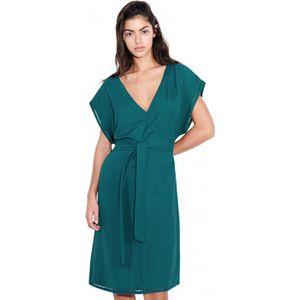 Chantelle - Strandjurk - Blauw - Linnenmix - V-hals - Korte Mouwen