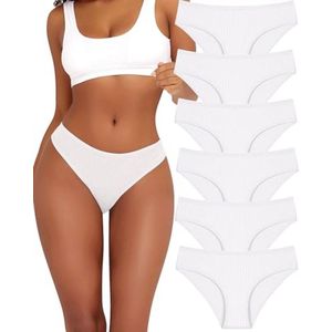 Set van 6 Dames Onderbroeken Katoen Stretch Hipster Comfortabel Ademend - Maat S-XL