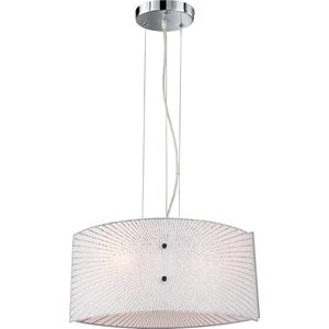 LED Hanglamp - Hangverlichting - Trion Elize - E27 Fitting - 2-lichts - Ovaal - Mat Chroom - Aluminium