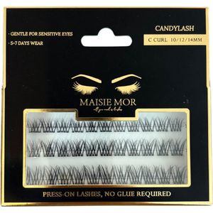 Maisie Mor CandyLash Refill – Press-On Lashes (zelfklevend) – C-Curl – 10/12/14 mm – Zwart