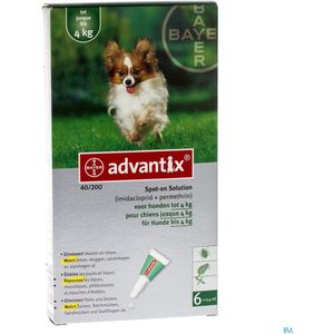 Advantix 40/200 Anti vlooienmiddel en tekenmiddel Hond - 6 pipetten