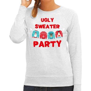 Ugly sweater party Kerstsweater / kersttrui grijs voor dames - Kerstkleding / Christmas outfit M