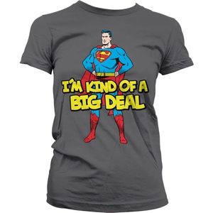 Superman I'm Kind Of A Big Deal Girly Tee Damen T-Shirt Dark-Grey-S