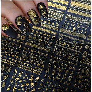 Nagelstickers ( Nail wrap ) Goud 30 velletjes