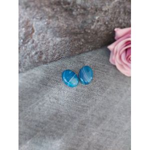 Zaksteen 25 x 18 mm Agaat Blauw