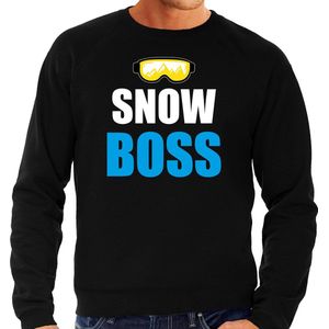 Apres ski sweater Snow Boss / sneeuw baas zwart  heren - Wintersport trui - Foute apres ski outfit/ kleding/ verkleedkleding L