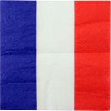 20x Frankrijk thema servetten 33 x 33 cm - Landen thema tafeldecoratie versieringen - Papieren servetjes