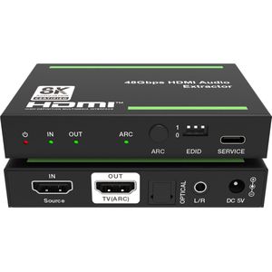 NÖRDIC Premium HDMI 2.1 Audio Extractor - 8K60Hz, 4K120Hz - Gaming & Home Cinema - Dolby Atmos, HDR10+
