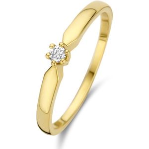 Isabel Bernard De la Paix Emily 14 karaat gouden ring | diamant 0.05 ct | - Goudkleurig