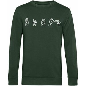 7431 - Sweater - Gebarentaal; Bitch-Forest Green-L