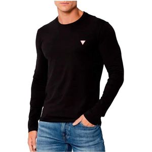 T-shirt - Wit - Gemengd Katoen - Ronde Hals - Lange Mouw - Slim Fit