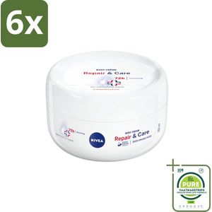 NIVEA - Bodycrème - Herstel & Verzorging - Voor zeer droge huid - 72 uur hydratatie - 300 ml - Voordeelverpakking - 6 stuks - NIVEA bodycrème - Droge huid