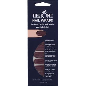 Herome Nail Wraps Merlot - Nagelstickers - Nail Art - Zonder Droogtijd - 2x10 stickers