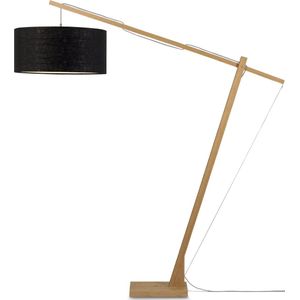 GOOD&MOJO Vloerlamp Montblanc - Bamboe/Zwart - 175x60x207cm - Scandinavisch,Bohemian - Staande lamp voor Woonkamer - Slaapkamer
