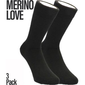EnFuse Wollen Merino Sokken 3-Pack - Zwart - Maat 35-38 - Zachte Merino Love Wollen Sokken Voor Iedere Dag - Heren / Dames
