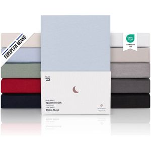 Blumtal Hoeslaken Premium Jersey - 100 x 200 cm - tot 25 cm Matrashoogte - Lichtblauw - 100% Katoen