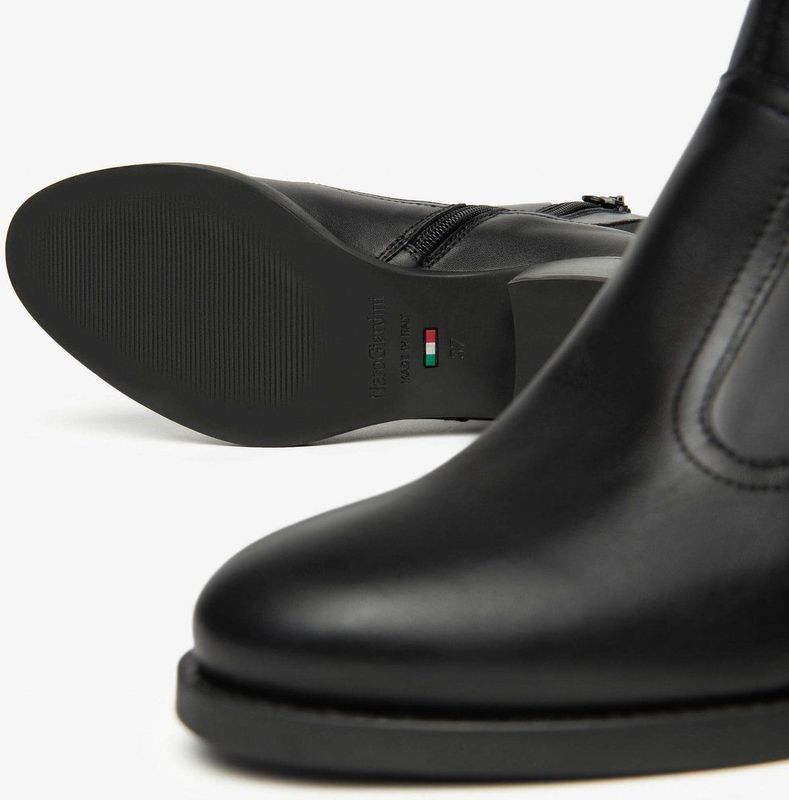 Nero Giardini - Enkellaarsje - Zwart - Glad Leer - Blokhak