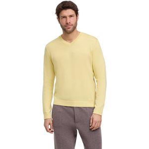 FALKE Basic Apparel V-Neck elegante klassieker katoen trui heren geel - maat L