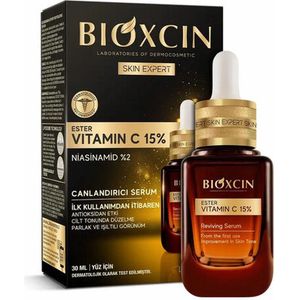 Bioxcin Vitamine C 15% Serum – 30 ml – Met Niacinamide 2% – Verhelderend & Herstellend Gezichtsserum – Tegen Doffe Huid & Oneffenheden – Antioxidant Anti-Aging Serum - huidverzorging