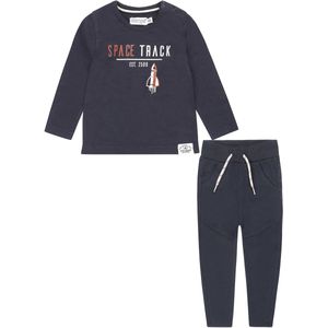 Dirkje - Kledingset - 2delig - Joggingbroek navy - Shirt navy met print - Maat 86