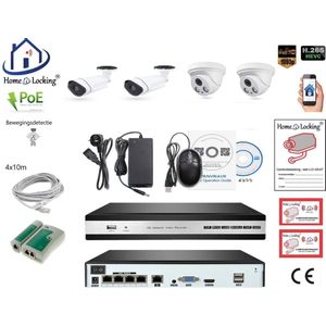 Home-Locking camerasysteem met NVR 5.0MP H265 POE met 4 camera's 1944P 5.0MP CS-4-1406