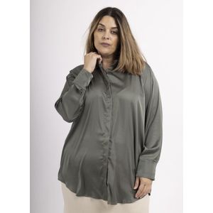 Blouse, groen, plus size, maat XL/2XL
