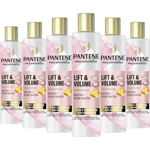 Pantene Shampoo Lift & Volume Met Biotine En Rozenwater Voor Dikker En Langer Haar - Voordeelverpakking - 6x225 ml