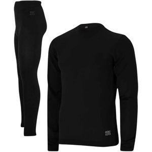 Heatkeeper Thermoset Heren - Basic Naadloos - Thermoshirt + Thermo Legging - Zwart - Maat M/L