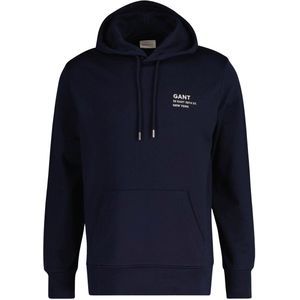 Sweat à capuche SCRIPT GRAPHIC - Blauw - Hoge Katoeninhoud