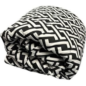 Dubbelzijdig Dekbed zonder Overtrek - 240x220cm - Zwart/Wit/Grijs - Wasbaar Dekbed - Hoesloos Dekbed - Tweepersoons Dekbed
