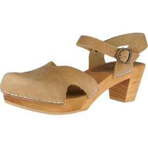 Sanita Clogs Damen Sandale Wood-Matrix Square Flex Sandal Nature-36