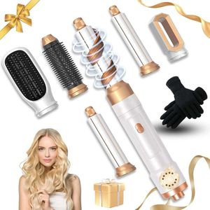 Fohnborstel - Krulborstel - Krultang 5 in 1 - Wit en Goud