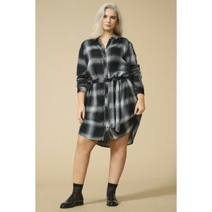 ONLY CARMAKOMA - Korte Jurk - Viscose - Lange Mouwen - Overhemd Kraag