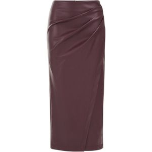 WE Fashion Dames Midi-rok van imitatieleer