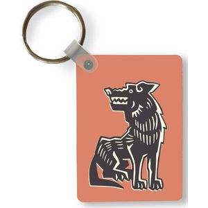 Sleutelhanger - Wolf - Roze -Dieren - Uitdeelcadeautjes - Plastic