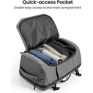 Reisrugzak 40 liter, TSA-vriendelijke goedgekeurde handrugzak voor handbagage tijdens vluchten, morsbestendige lichte rugzak voor zakelijk gebruik, duurzame grote weekendtas, rugzak voor 17,3