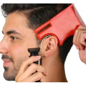 Thuis Kapper Multi-Curve Haarlijn Nette Zijkanten Sjabloon Stencil Kapsel Tool Training Kapper Stijl Liniaal Ingebouwde Kammen Compatibel Met Tondeuse