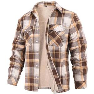 Gevoerd Houthakkershemd voor Heren - Flanel, Geruite Jas met 4 Zakken