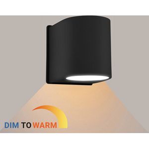 Ledmatters - Wandlamp Zwart - Down - Dimbaar - 4.9 watt - 355 Lumen - 2200-2700 Kelvin - 2200-2700k - IP65 Buitenverlichting